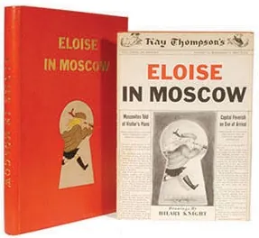 A decorative box for Eloise in Moscow beside the book in its dust-jacket