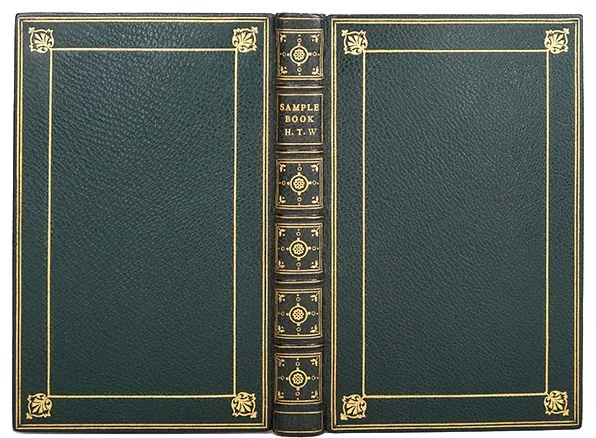 Sample book in green full leather, extra full gilt